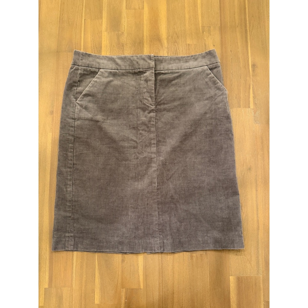 J‎ Crew Corduroy A Line Skirt Gray Women Size 10 Pockets Knee Length
